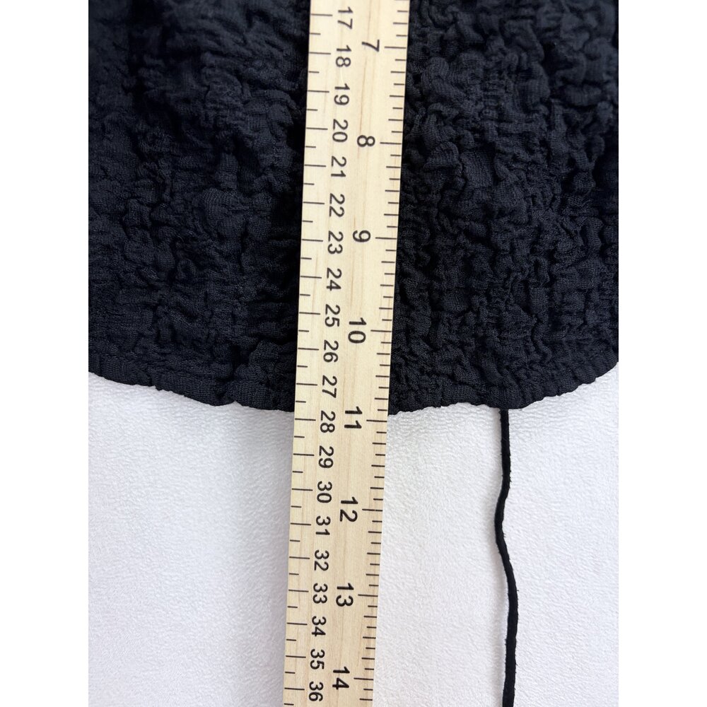 Urban Outfitters Black Textured Corset Tie-Back Peplum Top M - Picture 9 of 10